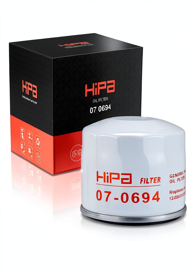 Hipa 12-050-01-S oil filter showing steel housing and dimensions
