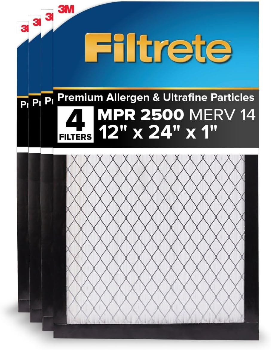 Filtrete MERV 14 air filter installed in a furnace system