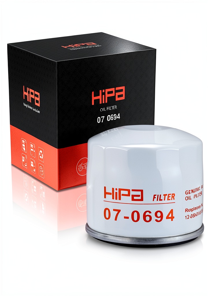 Hipa 12-050-01-S oil filter showing steel housing and dimensions