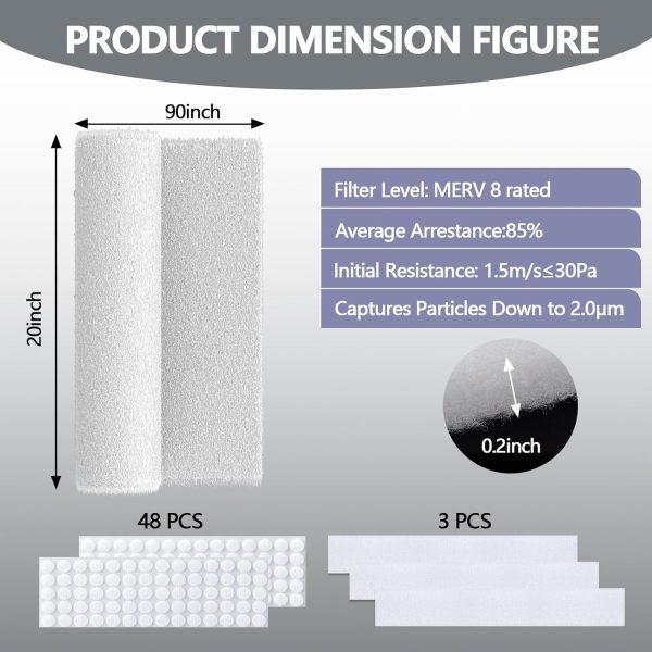 EKACO White Air Filter Material MERV 8 Cut to Fit-1