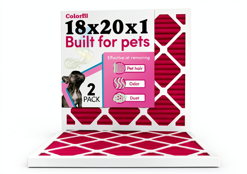 Installing Colorfil Air Filter HVAC Synthetic Pet Friendly Made USA on a wooden desk