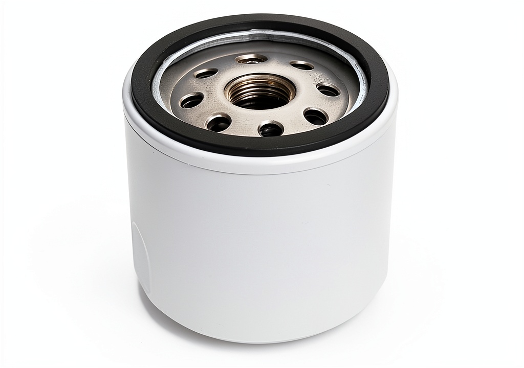 Butom oil filter installed on a lawn mower engine