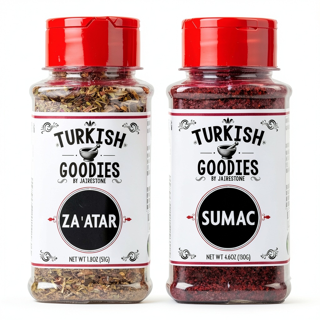 Za'atar spice sprinkled on warm pita bread