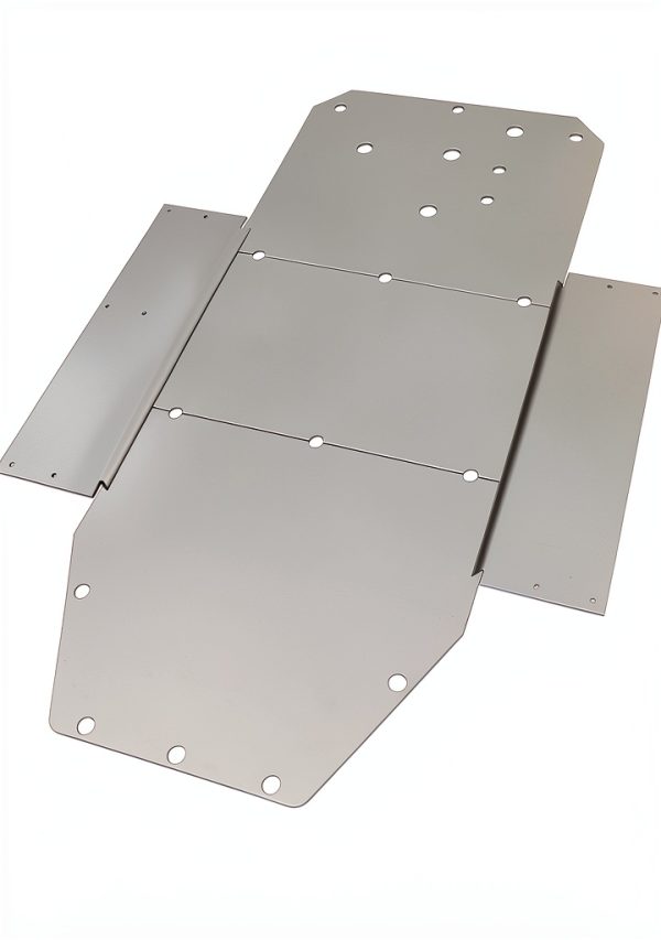 ECOTRIC Chassis Skid Plate Aluminum for Polaris RZR 800/900 Silver-0